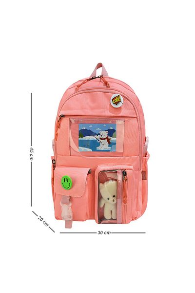 Alanç Gift Geantă de școală primară personalizată în stil coreean cu accesorii Rucsac ortopedic roz pentru fete Suport stilou pentru nutriție