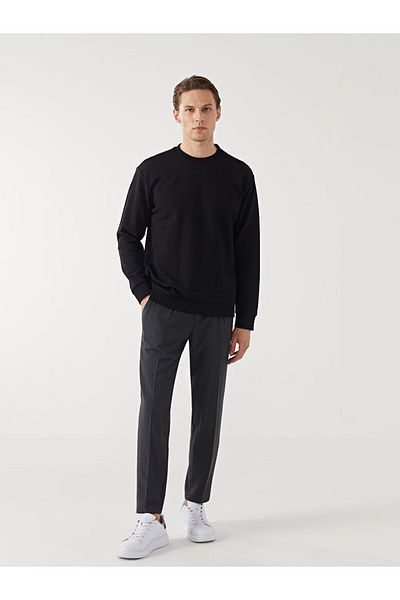 LC Waikiki Crew Neck Long Sleeve Men's Textured Sweatshirt