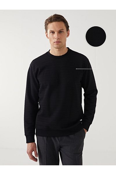 LC Waikiki Crew Neck Long Sleeve Men's Textured Sweatshirt