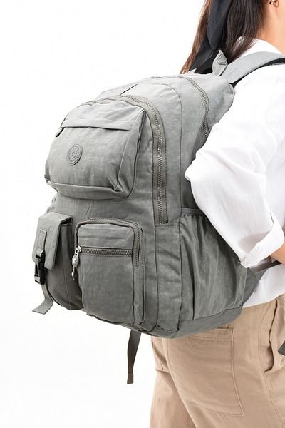 Alanç Gift Κορεάτικο μοντέλο μεγάλου μεγέθους γκρι Unisex αδιάβροχο τσαλακωμένο εξαιρετικά ελαφρύ σχολικό σακίδιο πλάτης πολλαπλών ματιών