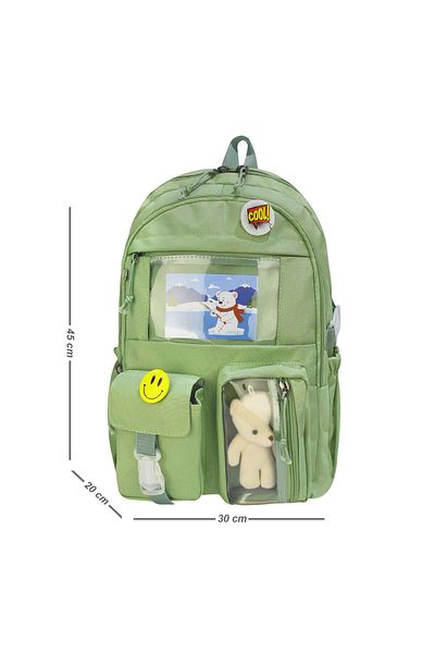 Alanç Gift Geantă personalizată pentru școala primară în stil coreean cu accesorii Rucsac ortopedic verde pentru fete Suport stilou pentru nutriție