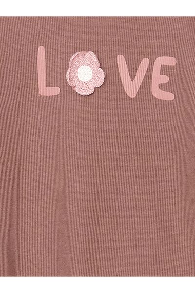 LC Waikiki Tricou pentru fete cu mânecă lungă cu gât crew - W4KV48Z1