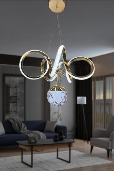 RSCOLLECTIONS Kıvrım Tek Top Modern Oturma Ledli Avize