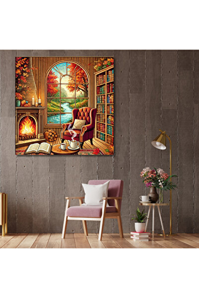 LİLYHOBBYLAND Sayılarla Boyama Renkli Baskılı Hobi Seti (Çerçeveli) 50x50 cm:...