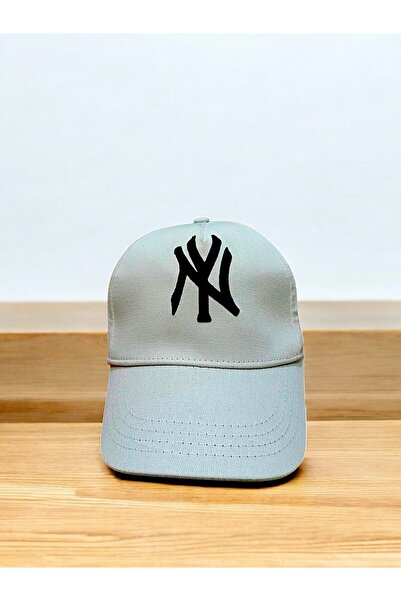 Mutluluk Kutunda Var قبعة بيضاء مطبوعة من نيويورك يانكيز