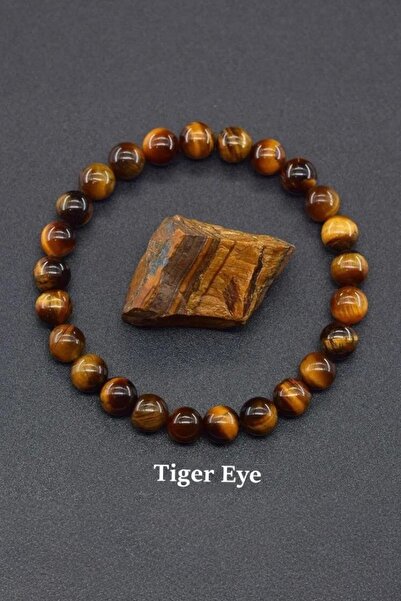 NBS Beautiful Naturel Stones Kaplan Gözü Bileklik Sakin, Ruhsal, Yeni Başlangıç, Koruma Doğal Taş Bileklik 8 mm
