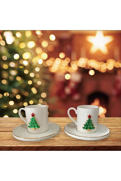 Sillage Home Christmas Tree Pine Tree for 2 People, Cup Set for 2