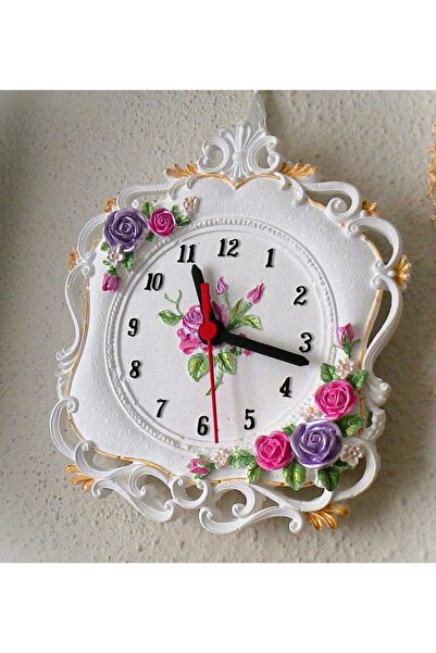 morlalem m Gül Çiçek Kabartmalı 21cm Saat Silikon Kalıp K-273