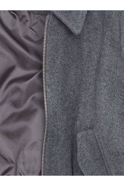 LC Waikiki Lcw Kids Anthracite Shirt Collar Girls' Stamp Coat