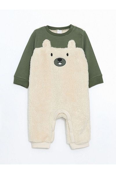 LC Waikiki Lcw Baby Plush Embroidered Baby Boy Jumpsuit