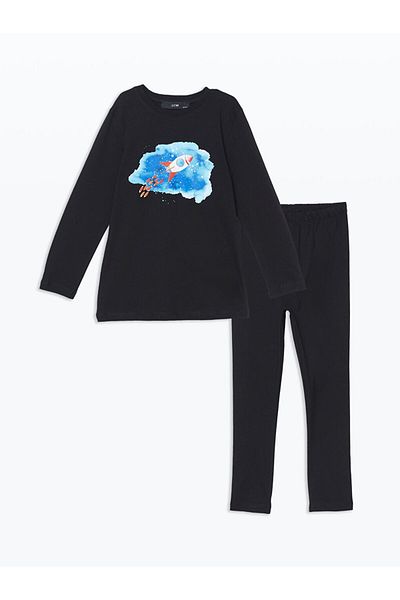 LC Waikiki Lcw Kids Crew Neck Boy Pajamas Set