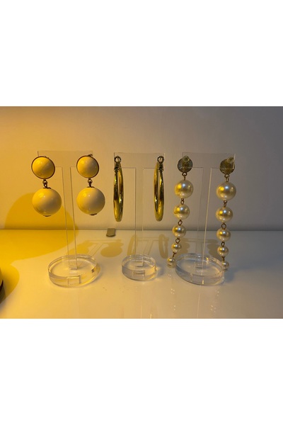 Yalıgraf Reklam Tabela طقم أقراط شبكي مكون من 3 قطع