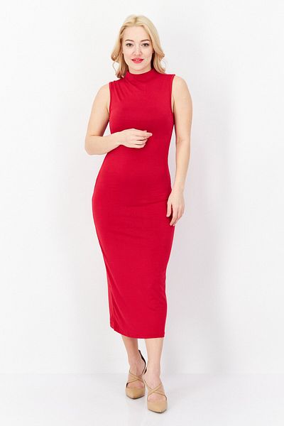 French Connection Women Plain Midi Dress, Red