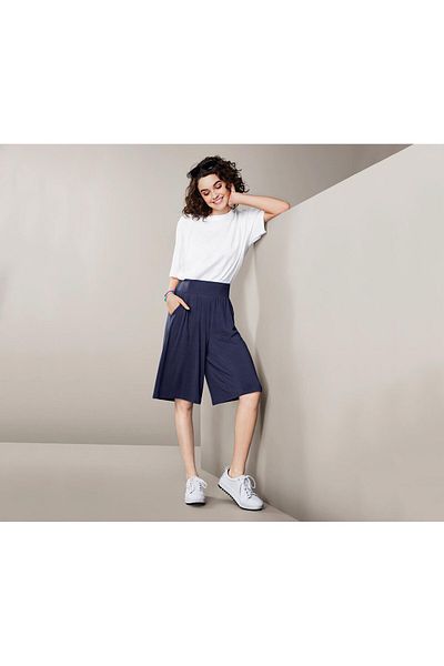 Tchibo Women Plain Wide Leg Pants, Navy