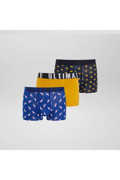 KIABI مجموعة من 3 سراويل بوكسر منقوشة باللون الأزرق