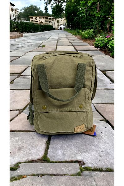 Old Cotton Quality Single Compartment Unisex Design Vintage School Travel Daily Backpack 28X37 cm