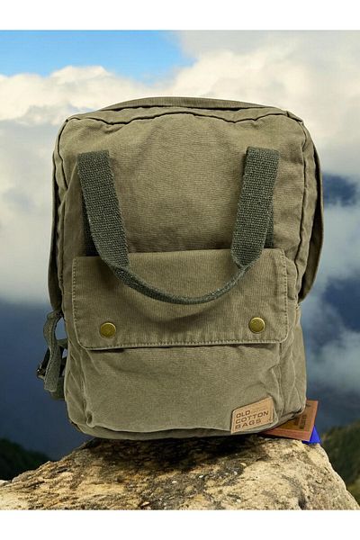 Old Cotton Quality Single Compartment Unisex Design Vintage School Travel Daily Backpack 28X37 cm