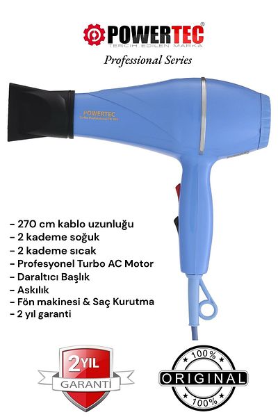 POWERTEC Tr-501 Professional Colorful Blow Dryer