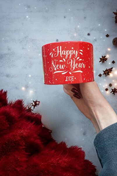 DVOYAGE Kişiye Özel “ Happy New Year” Fincanı (200 ML)- Yeni Yıla Özel Hediye Seçeneği! 1 Adet