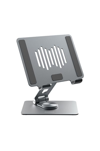 Momax Foldable and 360° Rotatable Tablet Stand, Aluminum Alloy - Grey