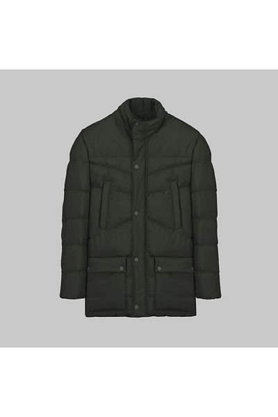 Sarar Woven Fabric Long Khaki Coat