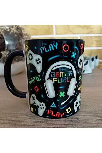 Mugs and love Gamer Lara Özel Büyük Boy Porselen Kupa