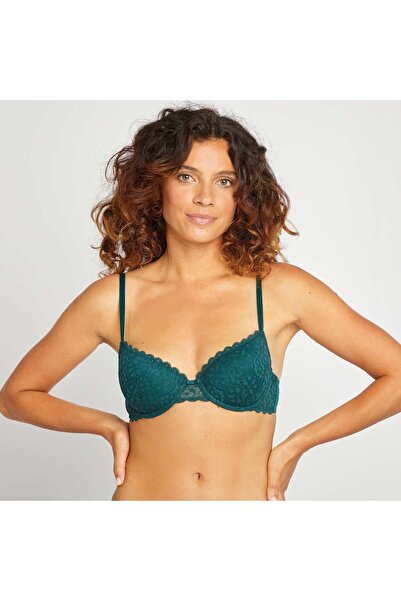 KIABI حمالة صدر مبطنة من الدانتيل باللون الأخضر