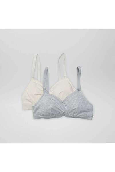 KIABI Pack of 2 cotton breastfeeding bras VL_GREY