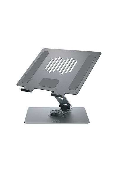 Momax Foldable and 360° Rotatable Tablet/Laptop Stand, Aluminum Alloy - Grey