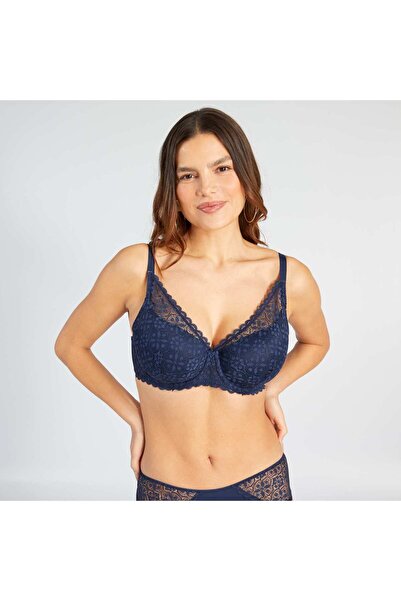 KIABI Padded bra for D-E cups blue