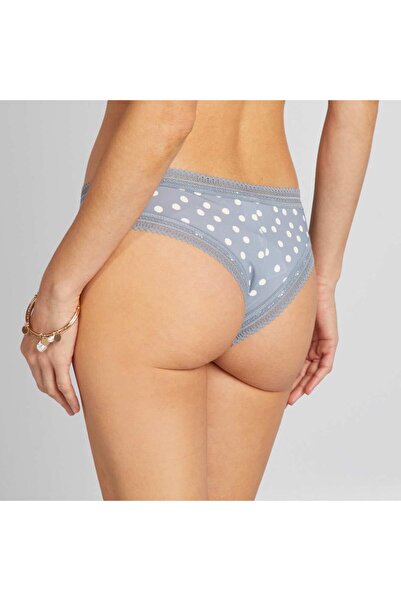 KIABI Pack of 3 printed microfibre tanga briefs PURPLE