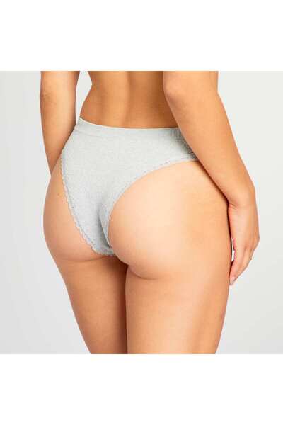 KIABI Pack of 2 pairs of ribbed tanga briefs GREY