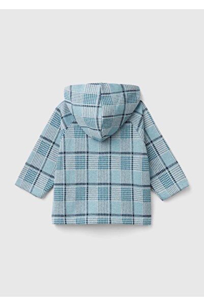 United Colors of Benetton Bebek Havacı Mavi Fermuar Kapamalı Kulaklı Kanguru Cepli Kapüşonlu Sweatshirt