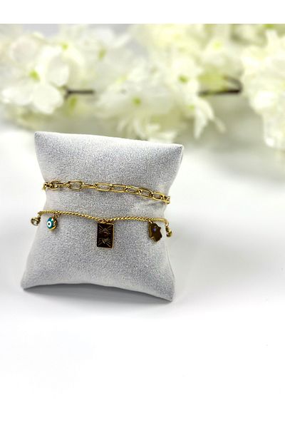 Store Non-Tarnish 316L Steel Hamsa Evil Eye Bracelet - Minimalist & Special Design