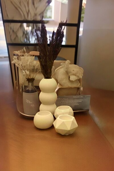 Havalı Tasarım 3 Lü Tealight Mumluk ve Bubble Vazo