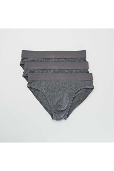 KIABI مجموعة من 3 سراويل داخلية بتصميم صديق للبيئة DARK_GREY