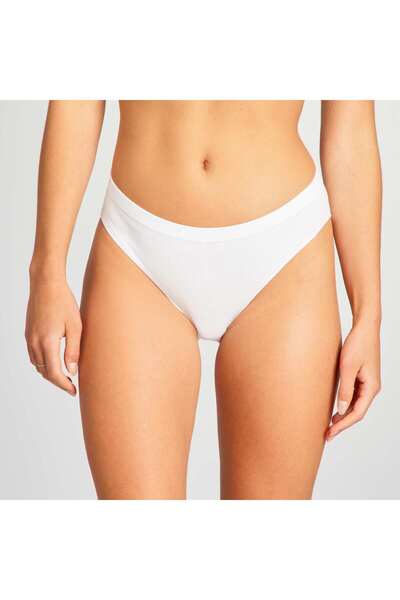 KIABI Pack of 2 ribbed knit briefs WHITE