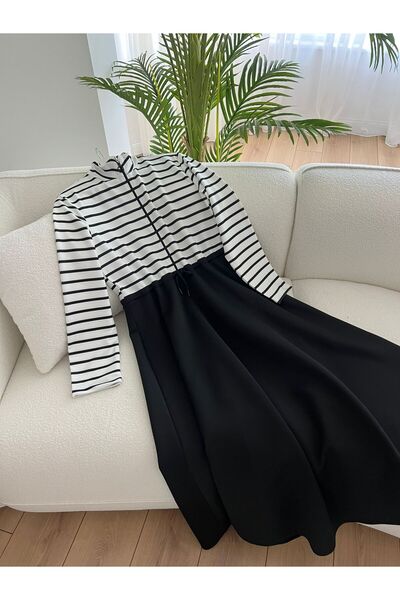 Miraystyle Sweat Kumaş Bağcıklı Elbise