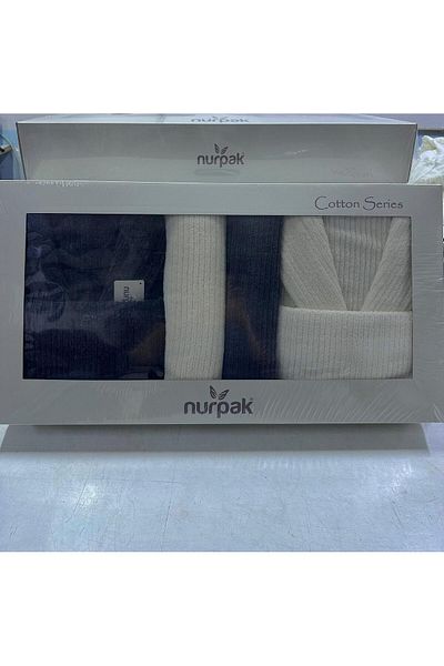 Nurpak Set halate de baie Ekol Family 8 piese ANTRACIT-CREM