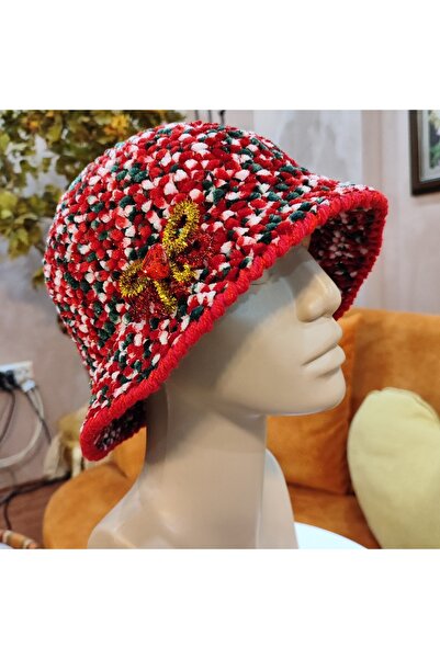 drt tasarım Yılbaşı El Örgüsü Kloş Kadife Şapka