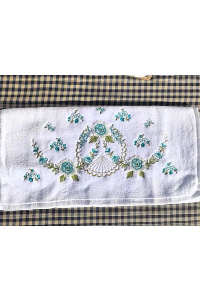 Peacock 6-Piece 3-Dimensional Flush Embroidered Gift Premium Set with Bag 100% Cotton