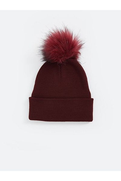 LC Waikiki Women's Beanie with Pompom Detail - W4Lh55Z8