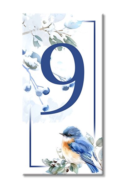 MODA CERO Kus desenli Seramik Kapı Numarası No:9