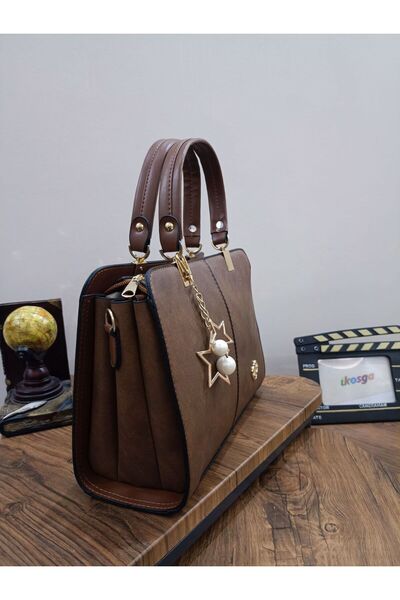 ikosga Shoulder and Arm Bag 5 Compartments Brown Adjustable Strap Width: 29 cm Size: 22 cm
