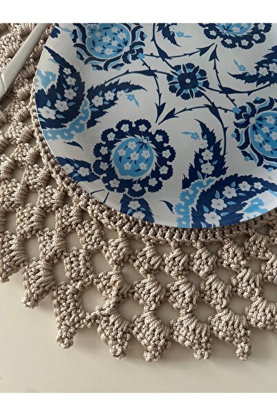 Blue Atelier El Örgüsü Vintage Supla (33x33) Açık Bej