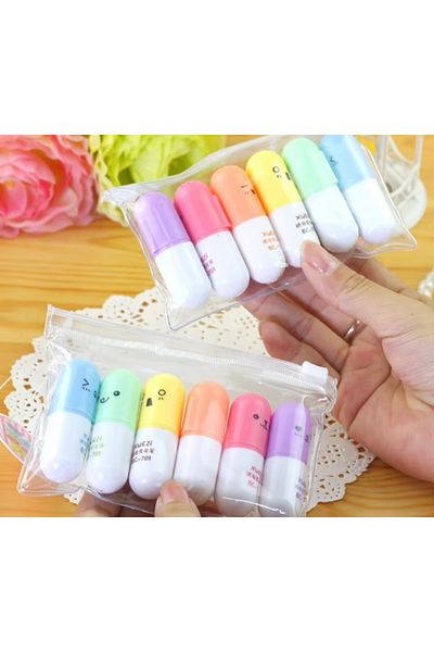 Happy Toys Tiny Capsule Look Colorful Phosphorescent 6-Coloured Pen