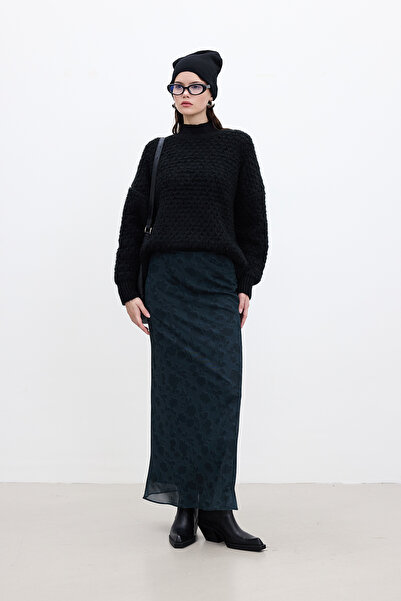 Manuka Midi Length Patterned Tulle Skirt - Aster