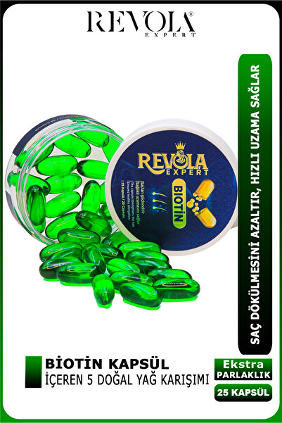 REVOLA EXPERT مزيج من 5 زيوت طبيعية تحتوي على كبسولات بيوتين لتقليل تساقط الش...