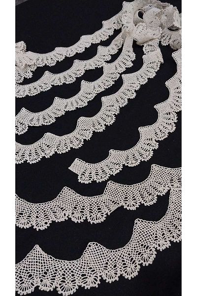 Papatyam 5.5 Meter Cream Lace Kitchen Set - Braided Crochet
