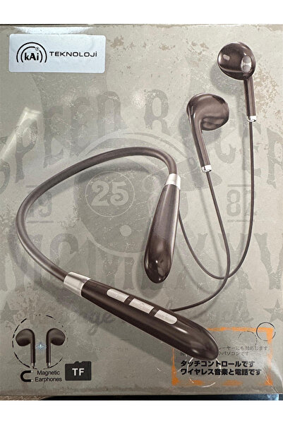 Kai Mikrofonlu Mıknatıslı Boyun Askılı Bluetooth Kulaklık hafıza kart destekli